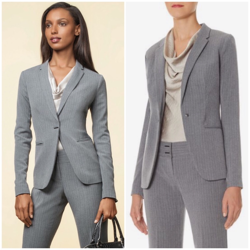 The Limited Scandal Narrow Lapel Pinstriped Jacket